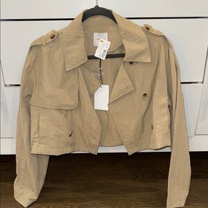 Love Tree Beige Cropped Trench Coat